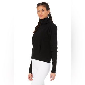 Alo yoga CLARITY LONG SLEEVE - BLACK, turtleneck sweater
